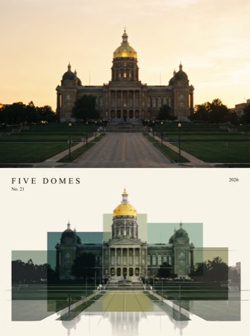 The Locale Series No. 21 — Iowa, FIVE DOMES